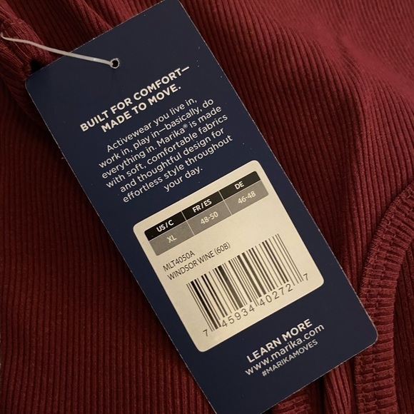 Marika Milly Crop Tank in Windsor Wine XL - Picture 5 of 6